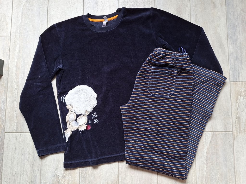 ★ M164 - Woody winterpyjama velours thema muis, Garçon, Enlèvement ou Envoi, Vêtements de nuit ou Sous-vêtements, Utilisé