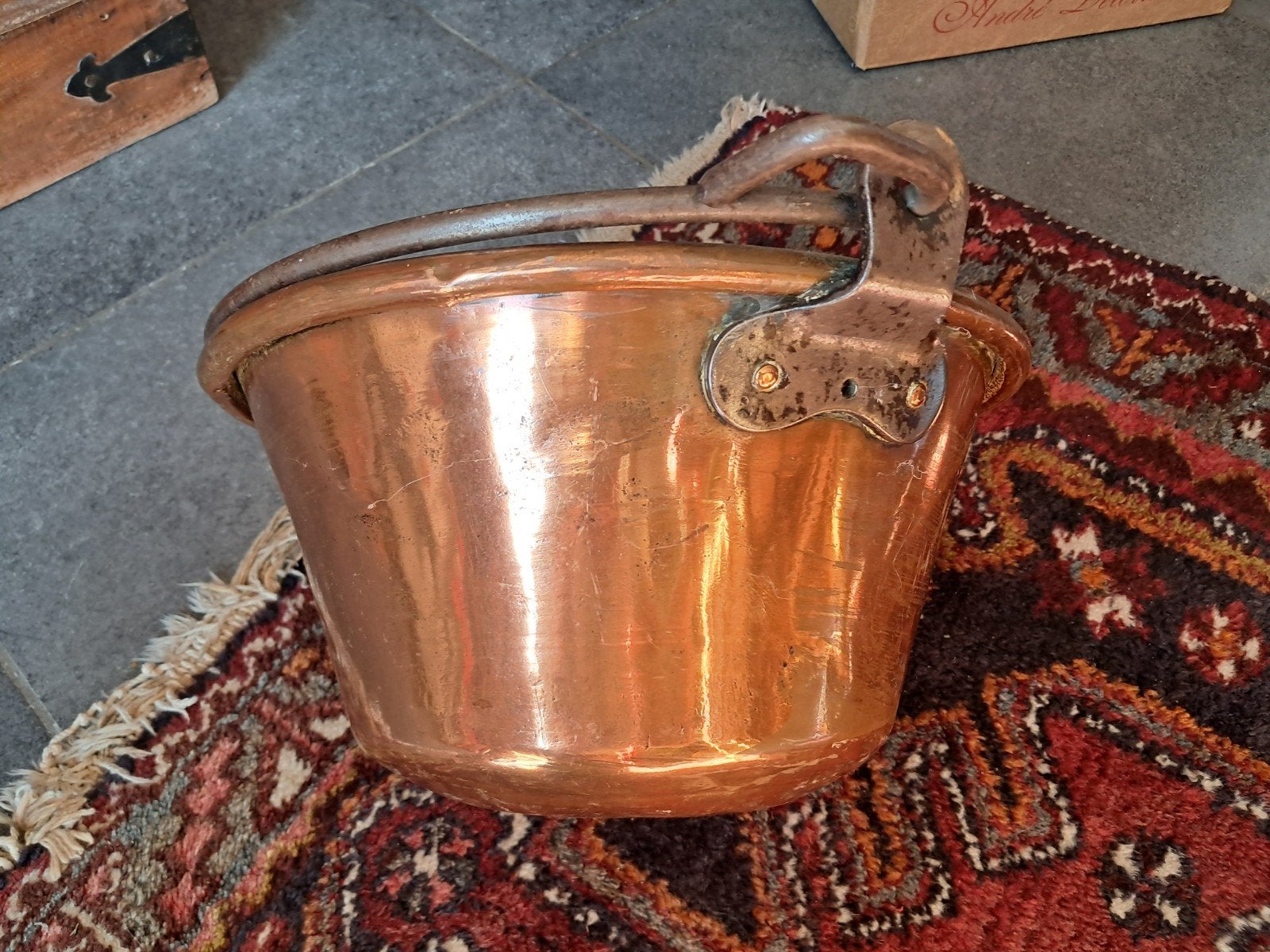 Ancien chaudron en cuivre, Antiquités & Art, Enlèvement, Cuivre