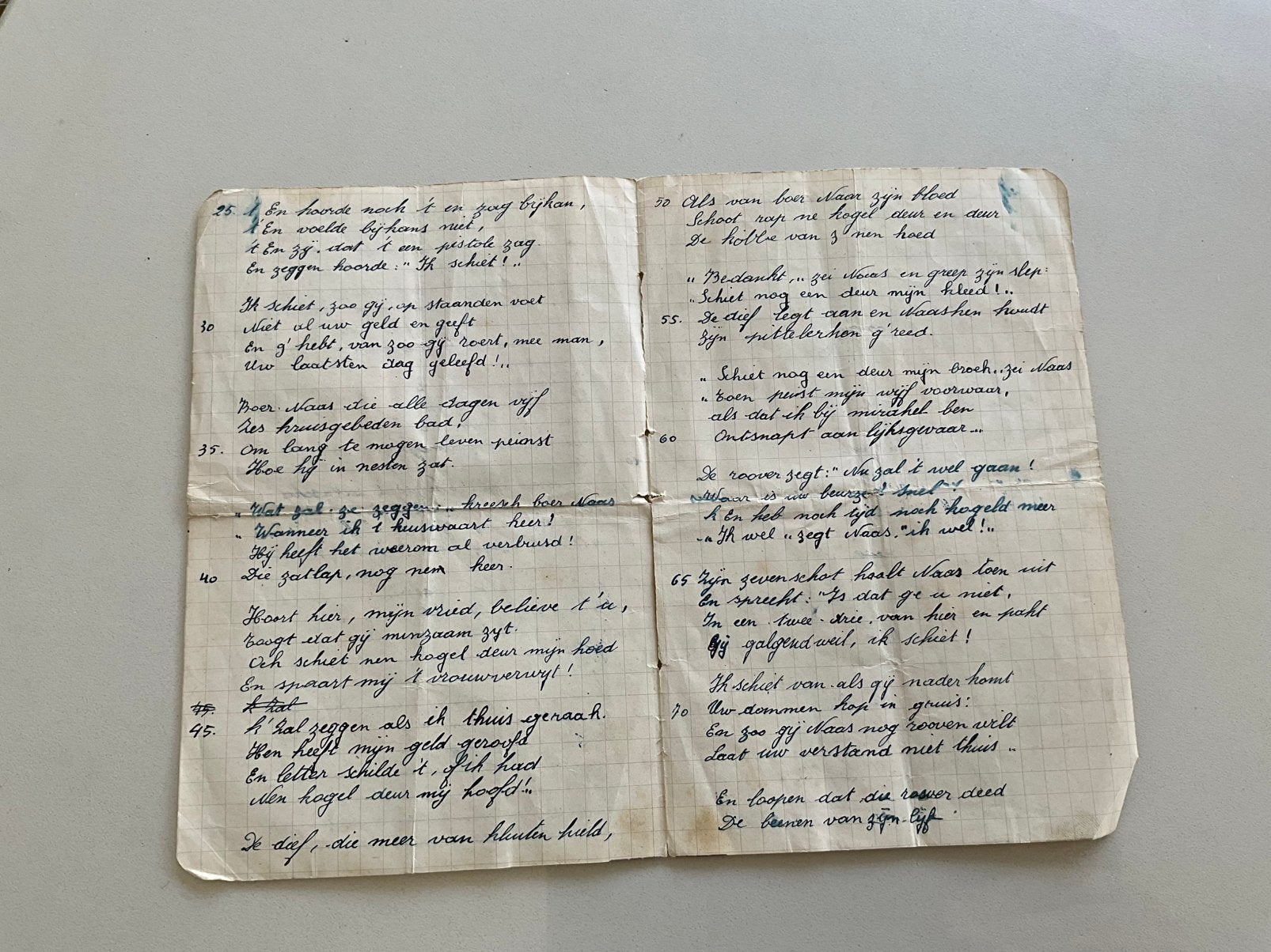Oud handgeschreven gedicht Boerke Naas Uit Notariswoning, Collections, Religion, Comme neuf, Livre, Enlèvement ou Envoi
