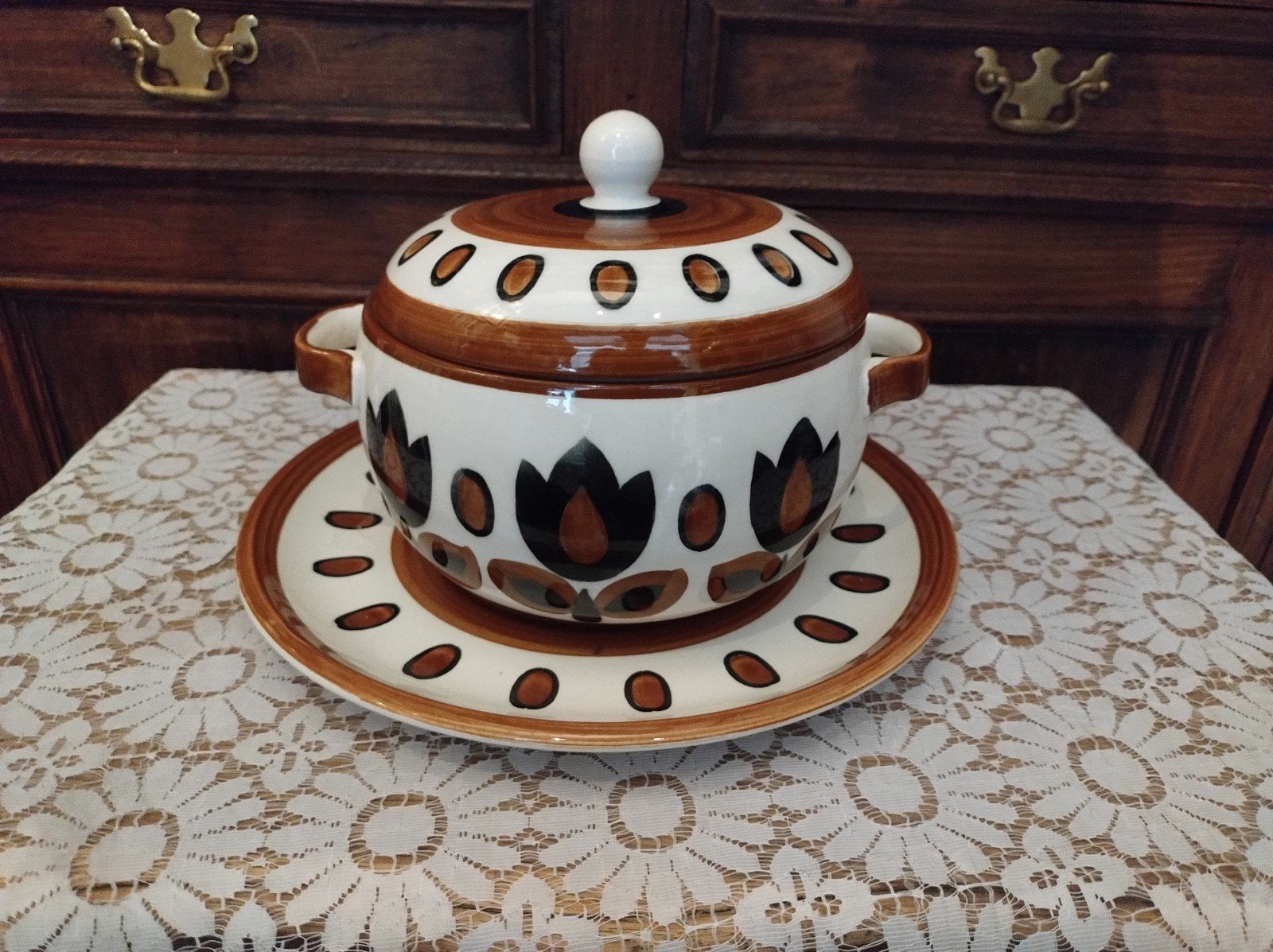 Légumier et plat Boch kimono, Ophalen