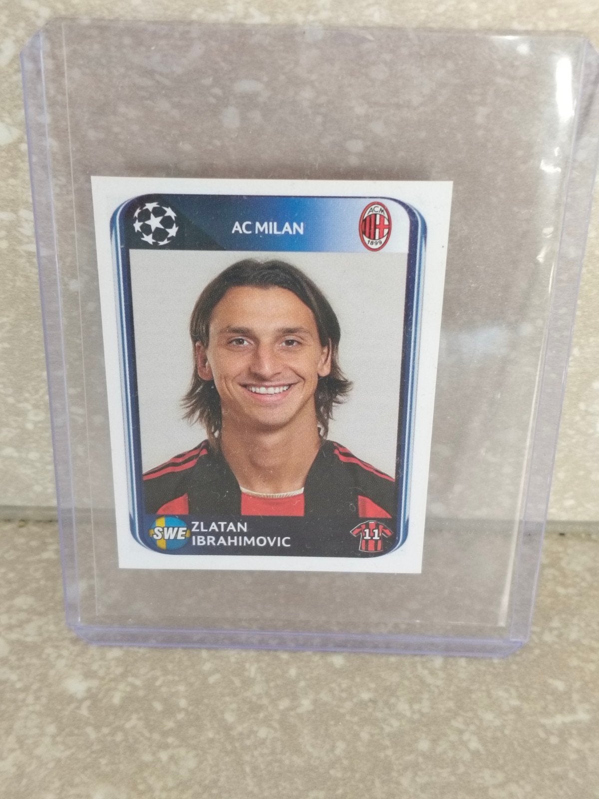 Panini sticker Champions League Zlatan Ibrahimovic AC Milan, Enlèvement ou Envoi, Autocollant
