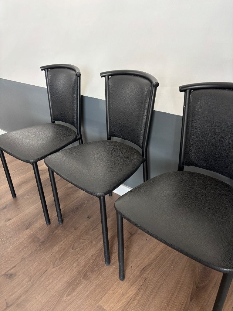 Stoelen, Huis en Inrichting, Stoelen, Gebruikt, Drie, Zwart, Ophalen