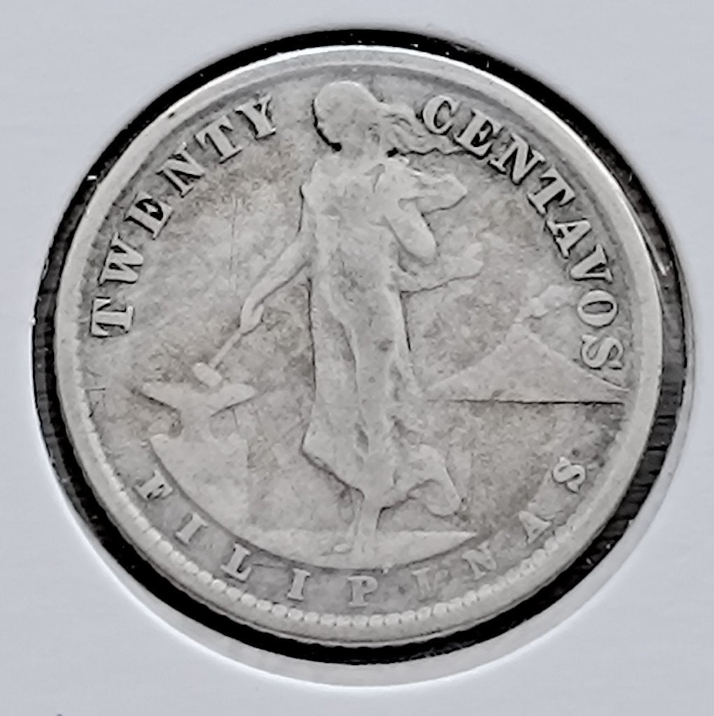 munt Filipijnen 20 centavos 1929:zilver 0,750, Postzegels en Munten, Ophalen of Verzenden, Zilver