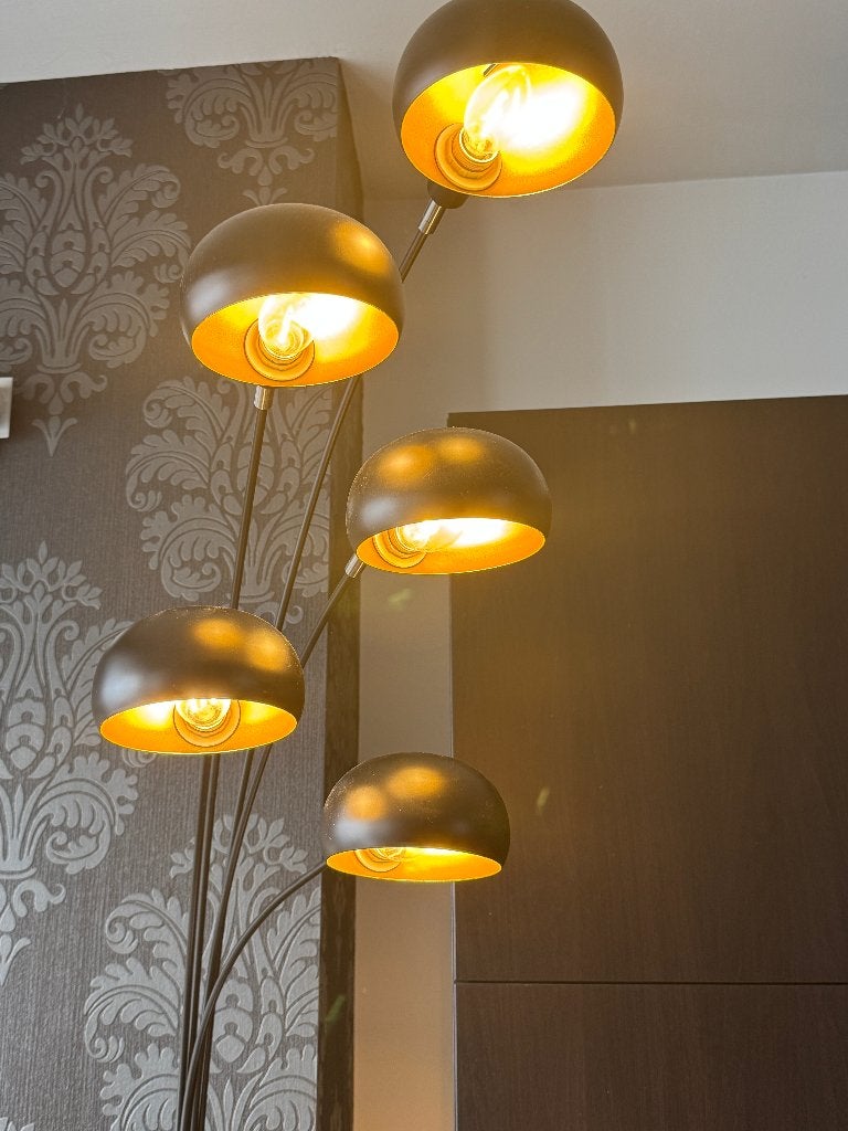 Staanlamp  (zwart)  - 5 LED Lampen, Ophalen, Zo goed als nieuw, Metaal, 150 tot 200 cm