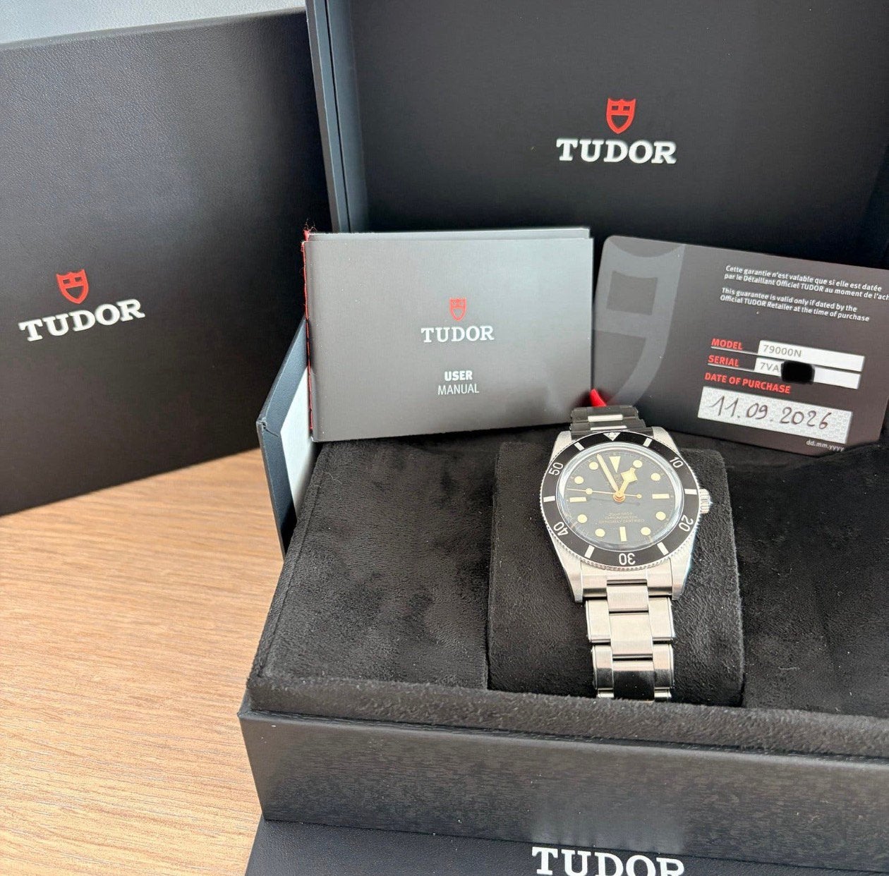 Tudor Black Bay 54 - volledige set 2026, Handtassen en Accessoires, Breitling, Ophalen of Verzenden, Zo goed als nieuw, Goud