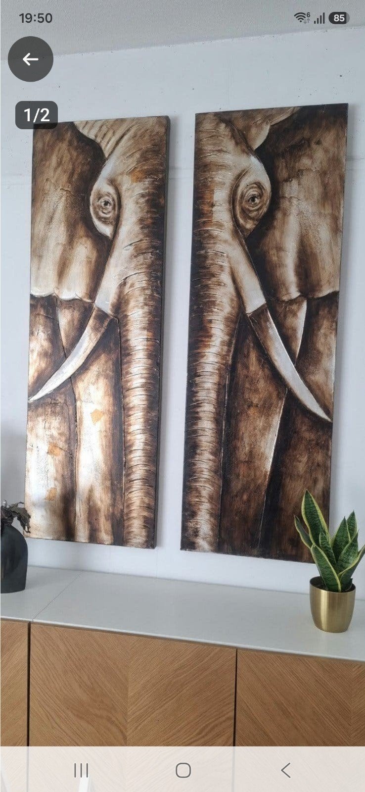 schilderij olifant, Ophalen of Verzenden