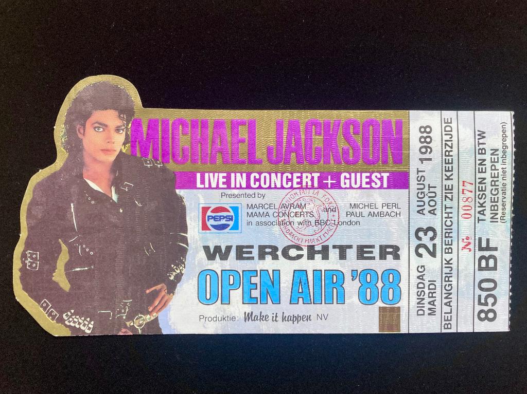 Origineel Michael Jackson concertticket Werchter Open Air, Eén persoon, Augustus