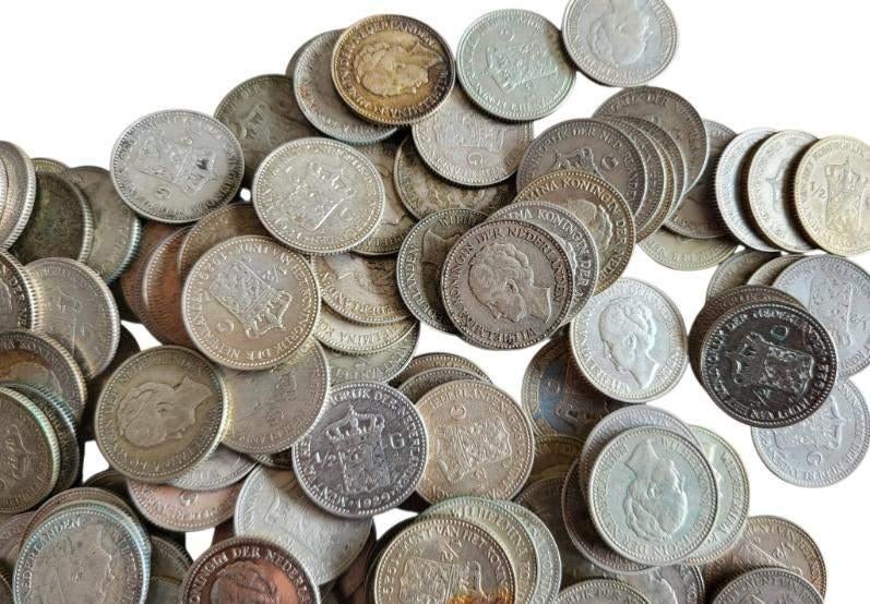 Nederland halve gulden Wilhelmina 25 stuks, Ophalen of Verzenden, Zilver
