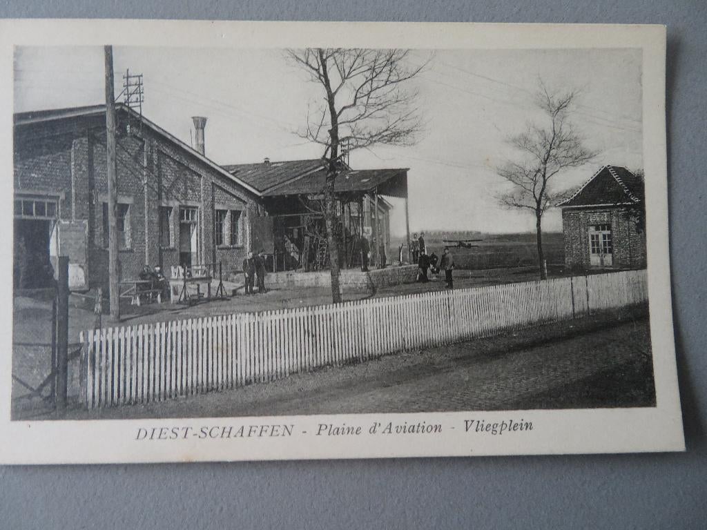 oude postkaart Vliegplein Diest - Schaffen, Ophalen of Verzenden, Zo goed als nieuw, Kaart, Foto of Prent
