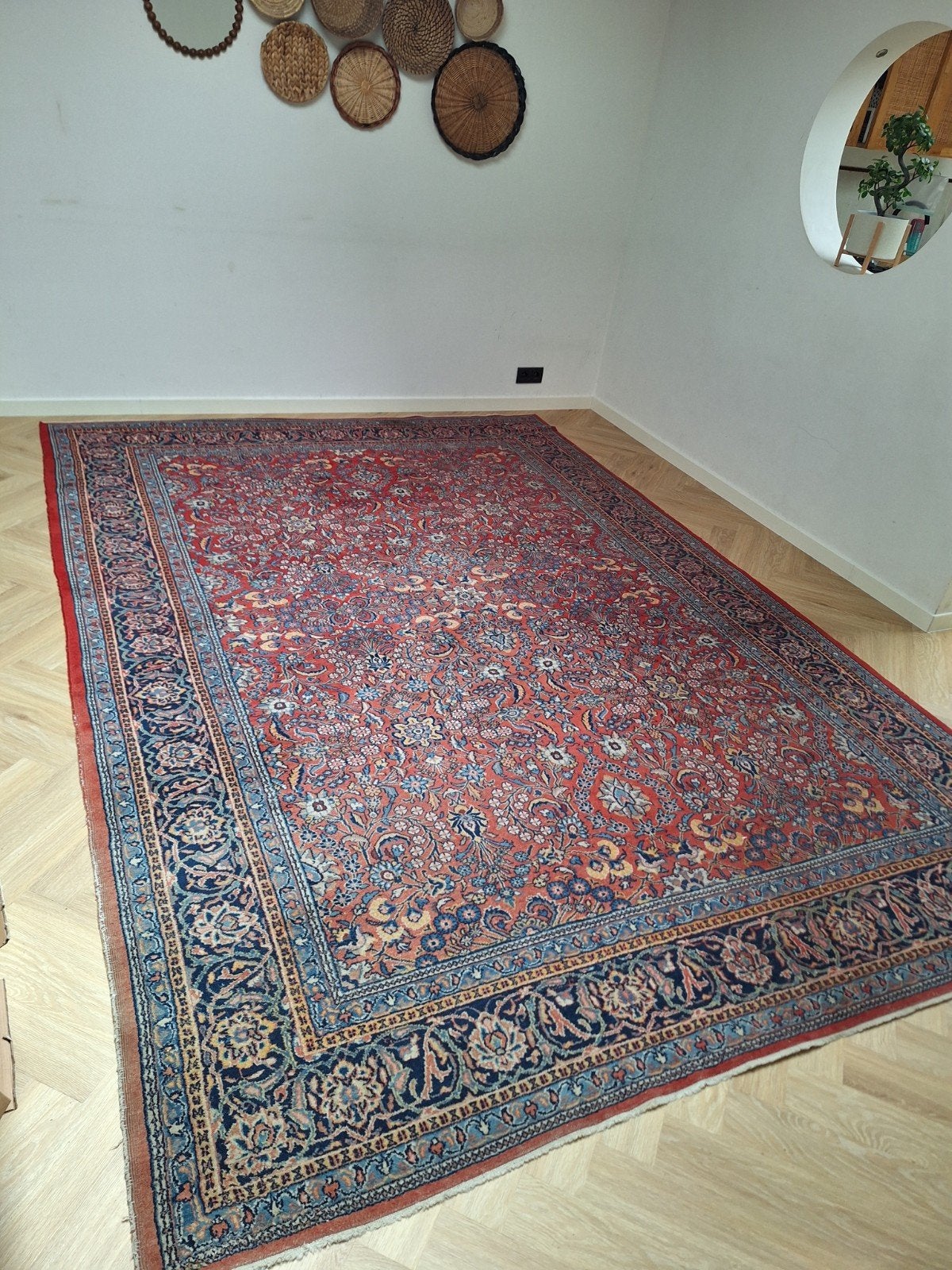 tapis persan Sarough certifié 351x240, Enlèvement, Rouge, Rectangulaire