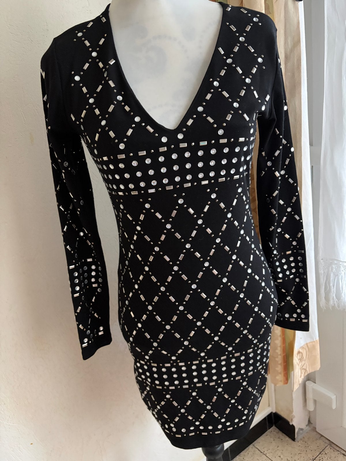 Robe moulante noire à strass May by Shining Star T S / M, Enlèvement ou Envoi, Comme neuf