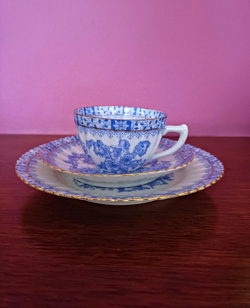 Antique Tuppack Tiefenfurt China Blau — Trio Set - cool set, Enlèvement