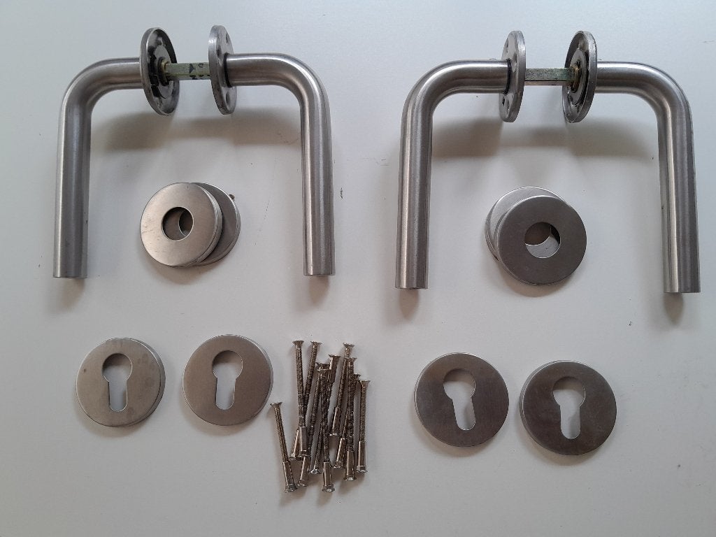 Clenches de porte en inox brossé (2 jeux de clenches), Enlèvement, Comme neuf