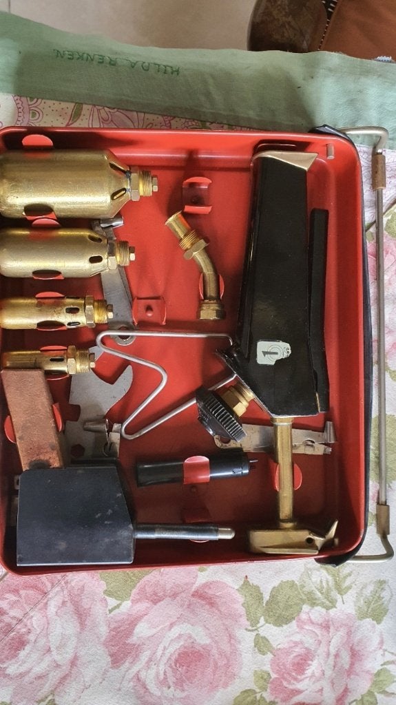 Bat- Propy 1 Soldeer zet met 4 branders en een koperen, Enlèvement, Comme neuf, Autres types, Autres marques