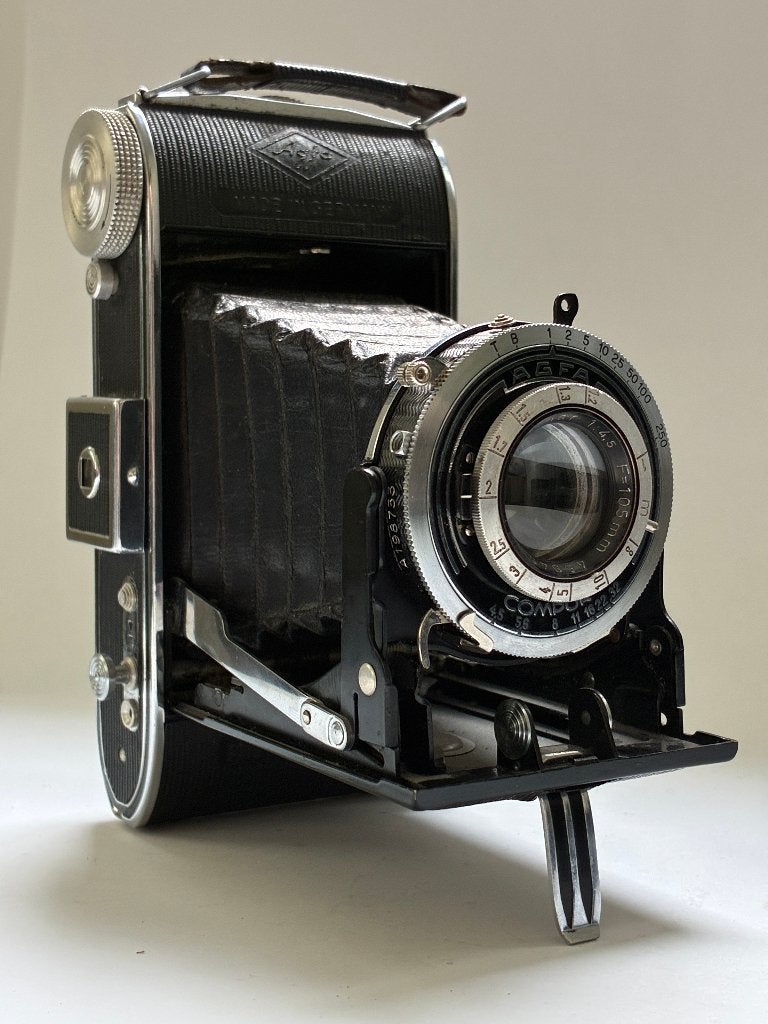 Agfa Billy Compur Solinar F/4.5 105mm Balgcamera (Restored), Ophalen of Verzenden, Refurbished, Spiegelreflex, Overige Merken