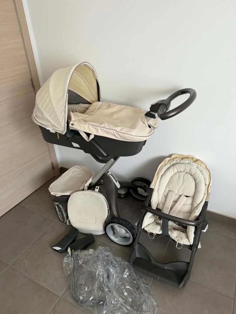 Stokke Xplory volledige uitrusting, Kinderen en Baby's, Kinderwagens en Combinaties, Zo goed als nieuw, Verstelbare duwstang, Ophalen