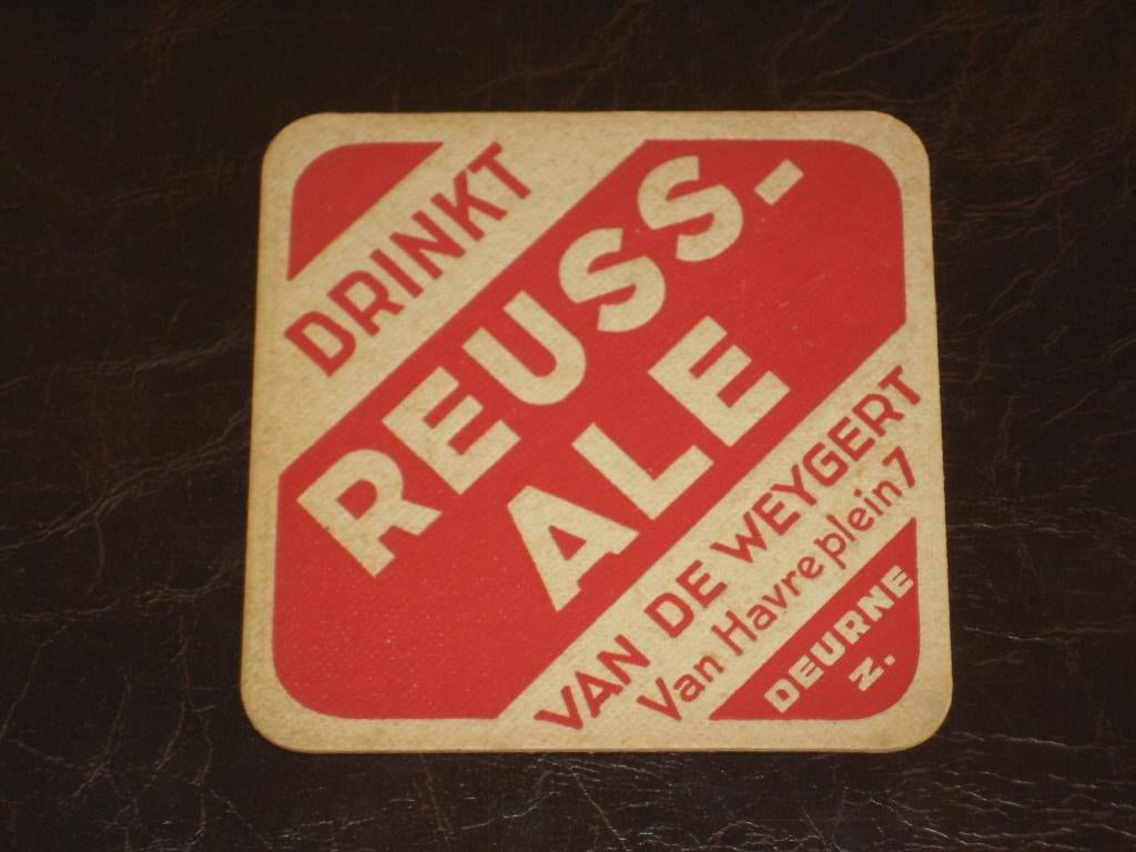 Oud bierviltje REUSS-ALE brouwerij AIGLE-BELGICA Brugge, Verzamelen, Ophalen of Verzenden, Zo goed als nieuw, Viltje(s)