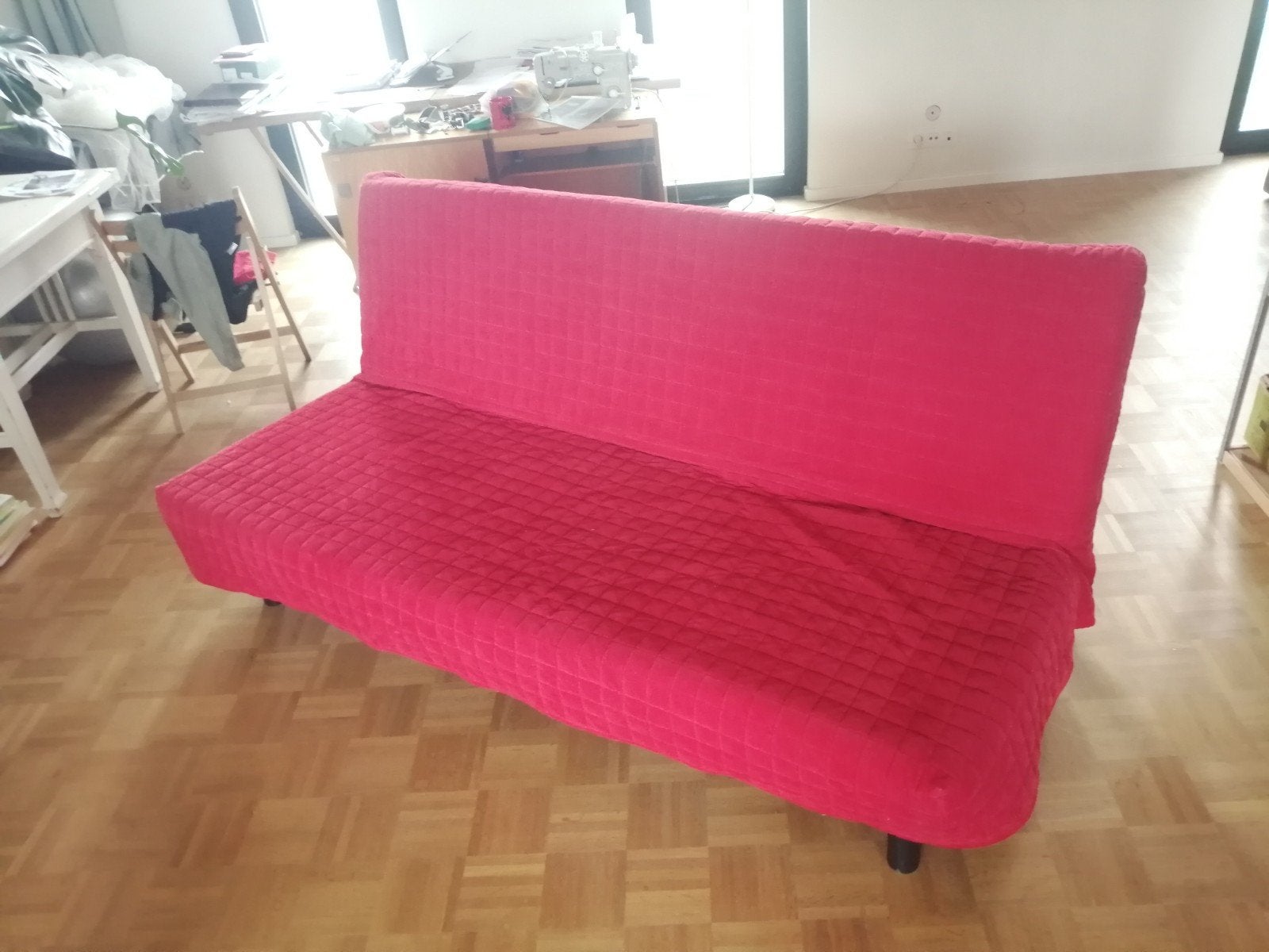 Slaapbank Ikea, Maison & Meubles, Enlèvement, Rouge