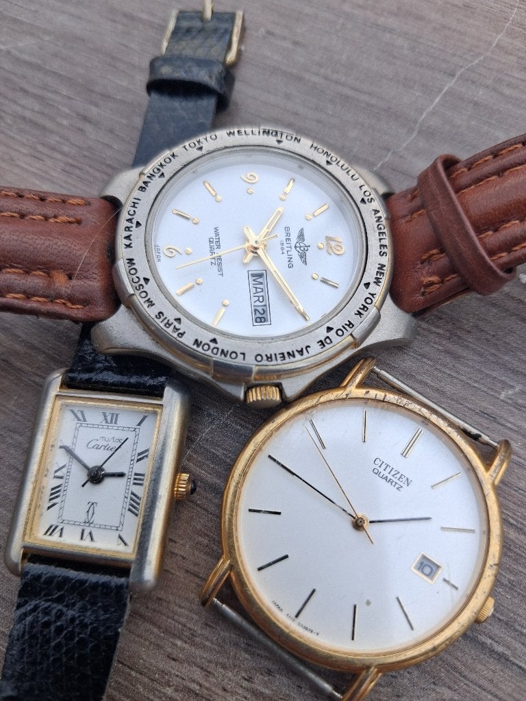 lot horloges, Handtassen en Accessoires, Overige materialen, Verzenden, 1960 of later, Met bandje