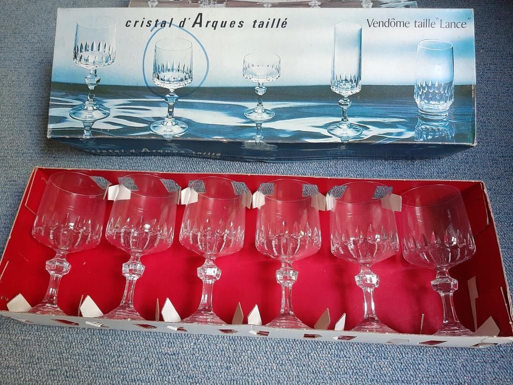Nieuwe set Cristal d'Arques wijglazen Vendôme, Antiek en Kunst, Ophalen of Verzenden