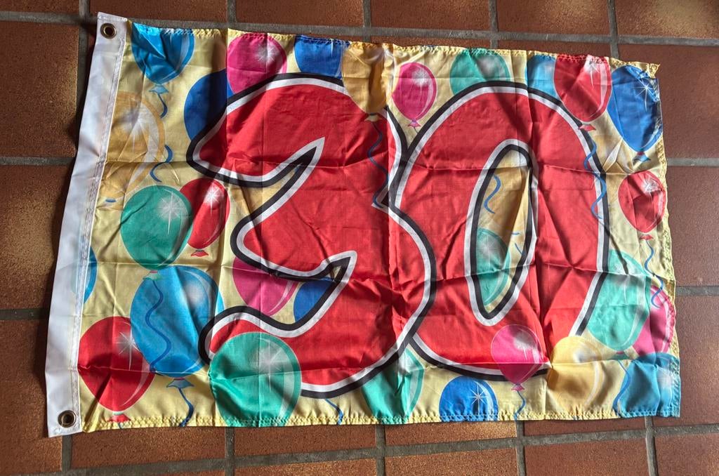 Nieuwe vlag,39 ste verjaardag ‘ 90/60 cm, Ophalen of Verzenden, Nieuw, Versiering