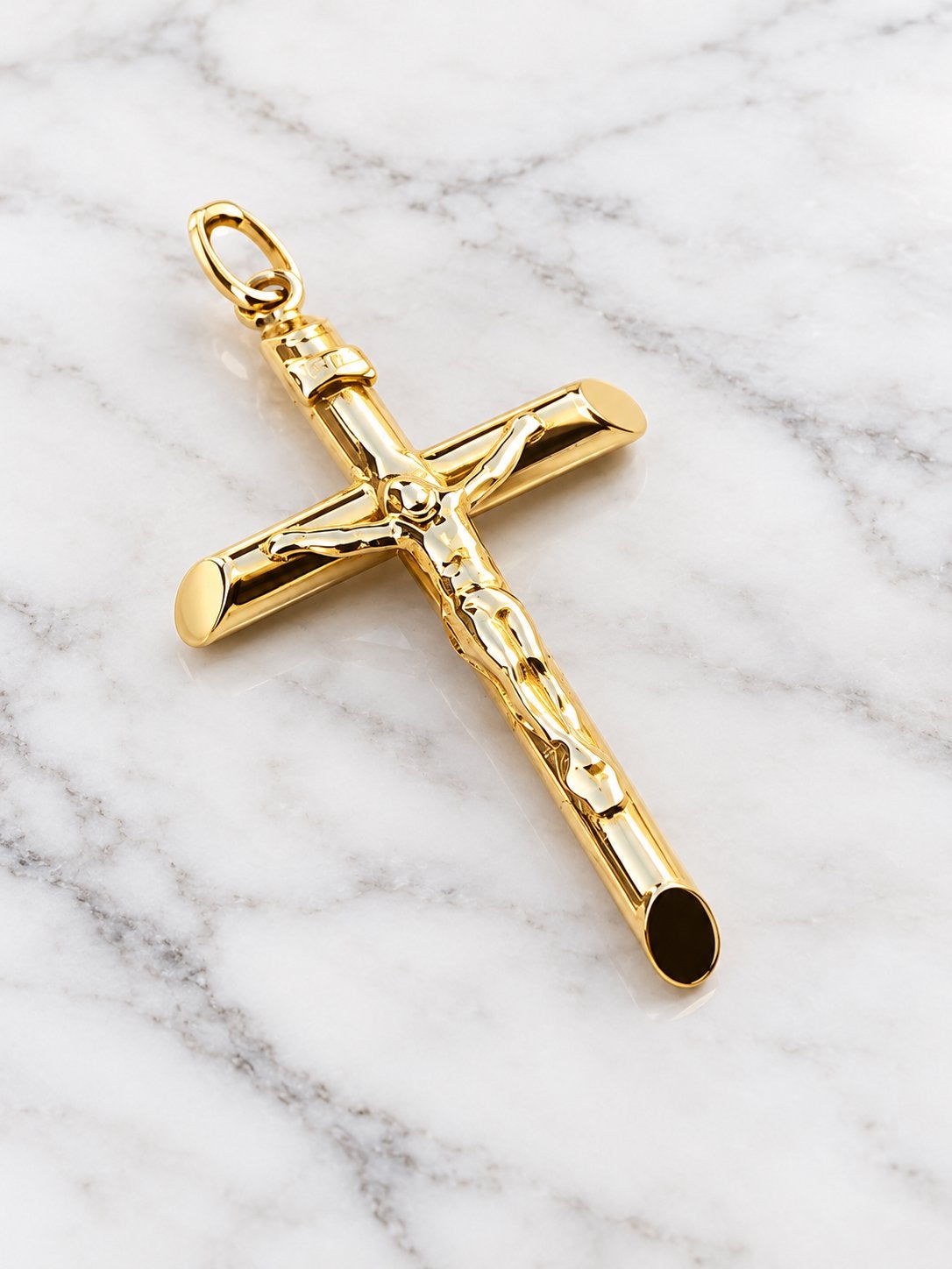 Croix en or jaune 18 carats, Bijoux, Sacs & Beauté, Envoi, Comme neuf, Jaune, Or