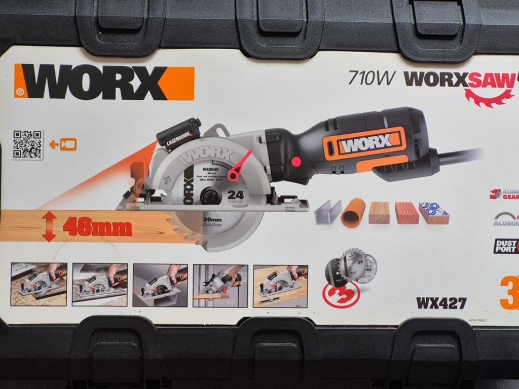 WORX WX427 XL Compact Cirkelzaag – in koffer, Ophalen