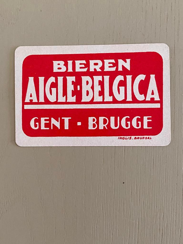 Oude speelkaart brouwerij AIGLE-BELGICA te GENT & BRUGGE, Ophalen of Verzenden, Zo goed als nieuw, Speelkaart(en)