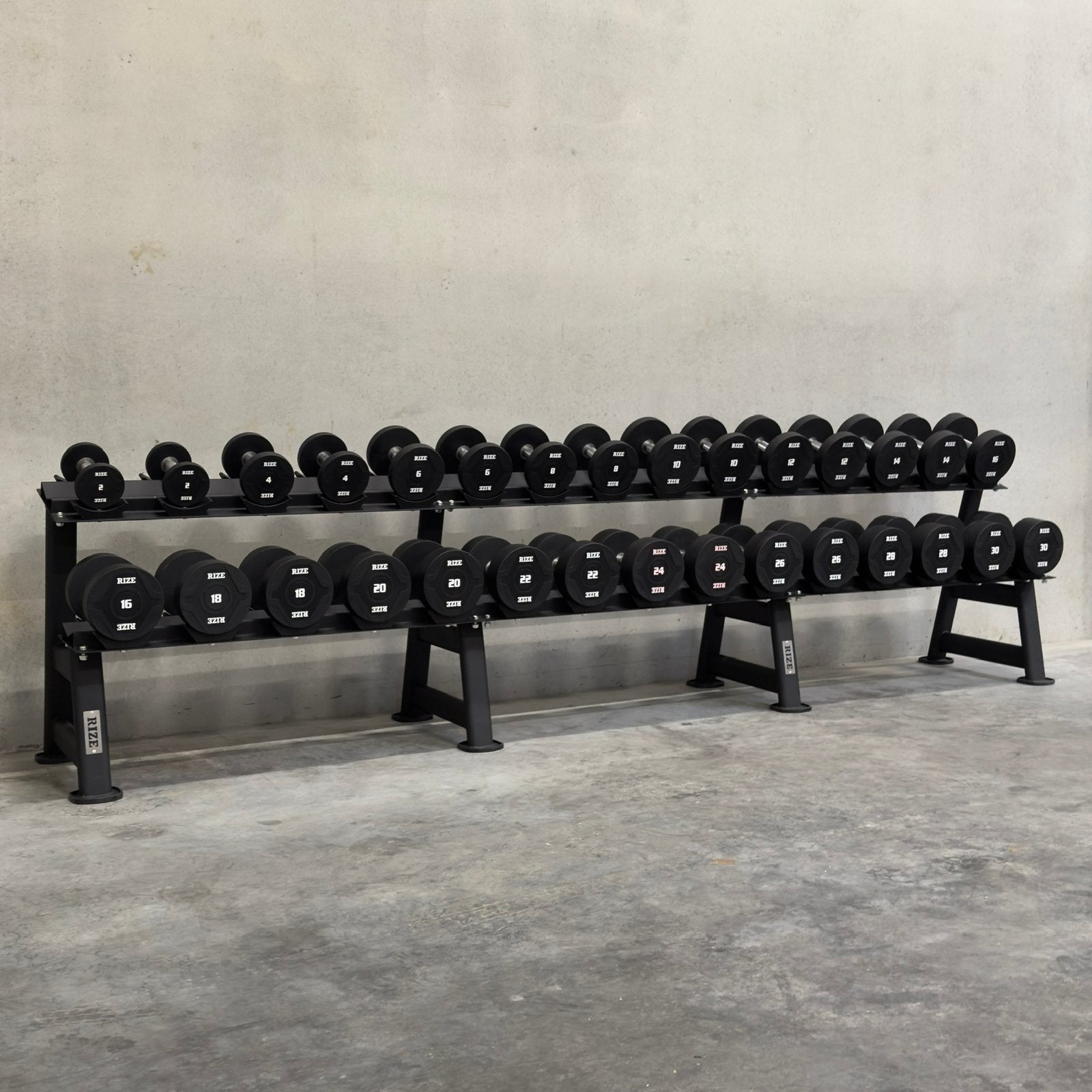 RIZE Pro Urethaan dumbbell set 2 tot 30kg, Sport en Fitness, Ophalen, Zo goed als nieuw, Dumbbell