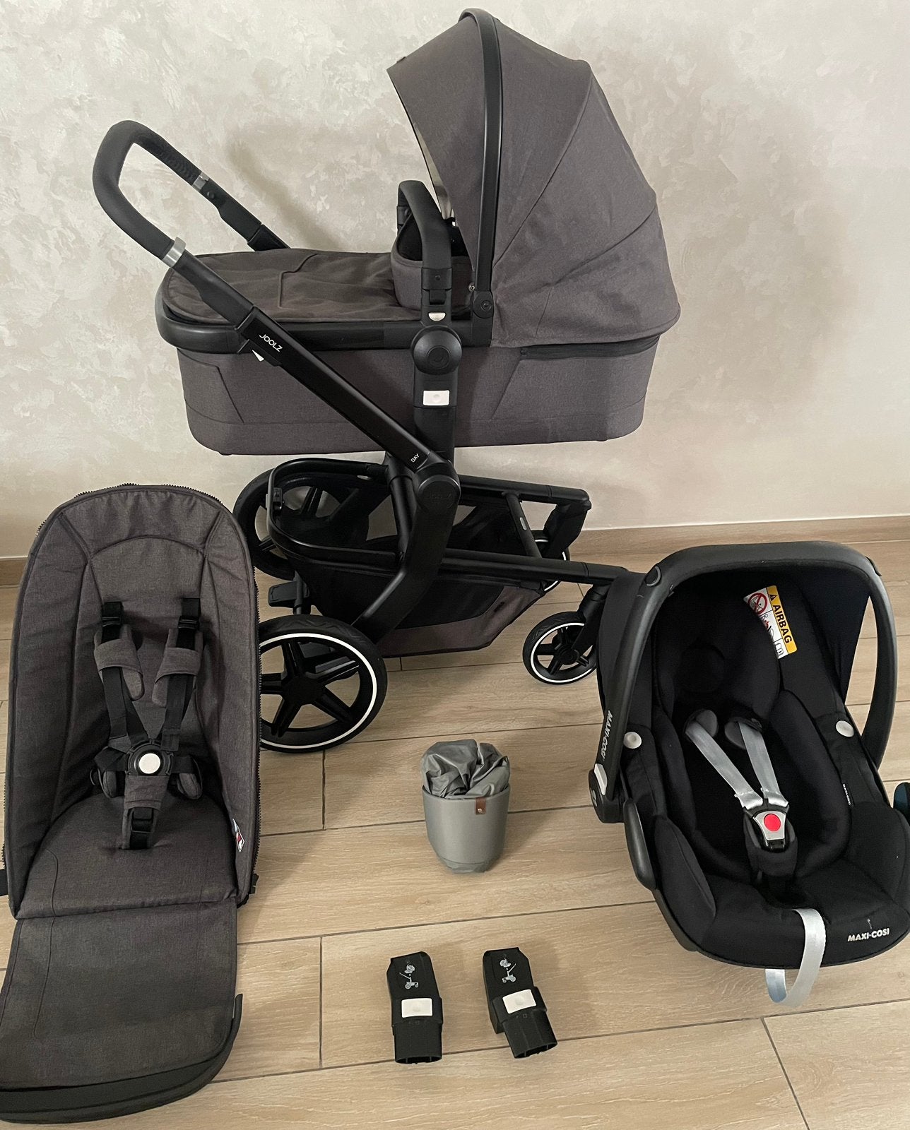 Joolz Day +Antraciet Grey 3-in-1 kinderwagen Compact Set, Ophalen, Babygeluk, Zo goed als nieuw, W