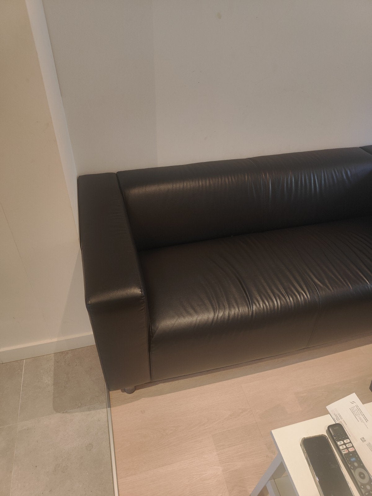 leren  zetel Ikea, Huis en Inrichting, Ophalen, Kunststof, 150 tot 200 cm, 75 tot 100 cm