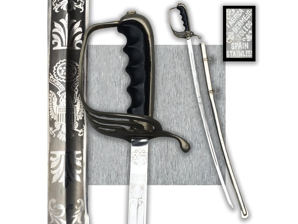🚨US Rare & beau sabre américain M 1902 BERMEJO ORIGINAL N2, Envoi, Armée de terre, Épée ou sabre