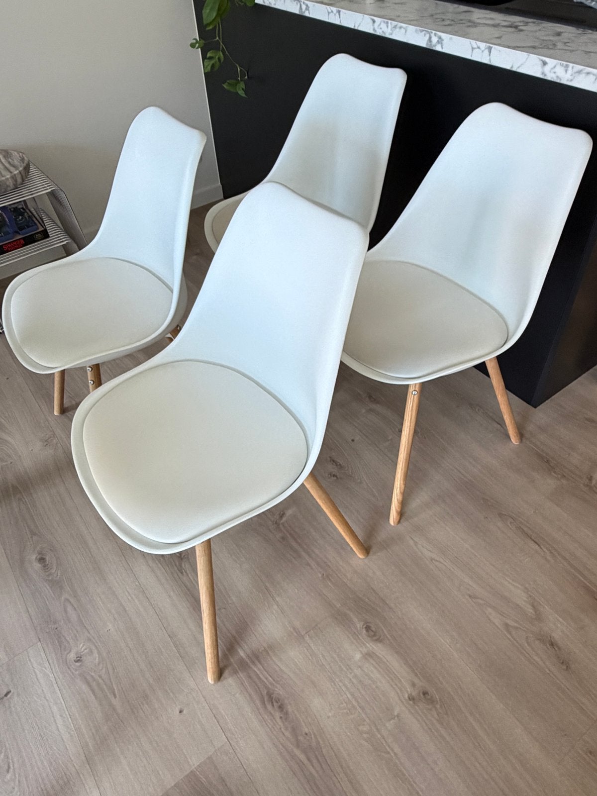 Eetkamerstoel Kastrup Jysk - set van 4, Ophalen, Kunststof, Gebruikt, Wit
