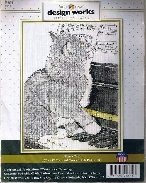 Borduurpakket Piano Cat van Design Works, Verzenden, Nieuw, Borduurpakket