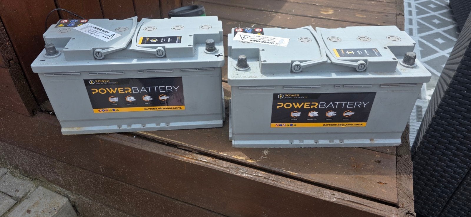 2 batteries à décharge lente 105ah, Autos : Pièces & Accessoires, Enlèvement