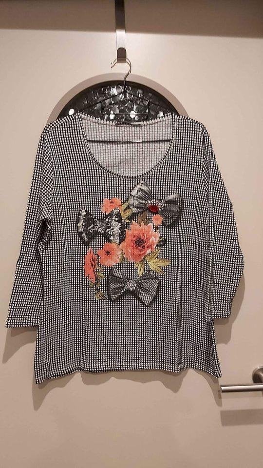 Betty Barclay shirt met vichy en strass, L, Kleding | Dames, T-shirts, Zwart, Maat 42/44 (L), Betty Barclay, Ophalen of Verzenden