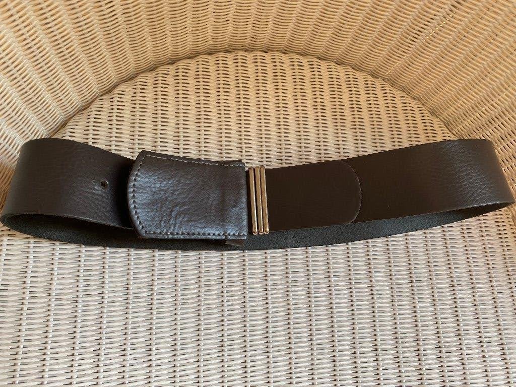 Marie Méro donkergrijze brede riem - 38, Kleding | Dames, Riemen en Ceinturen, Zo goed als nieuw, Tailleriem, Overige kleuren