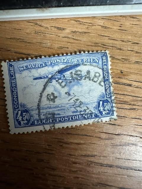 timbre-poste Congo Belge Service postal aérien, Enlèvement ou Envoi, Affranchi, Avions