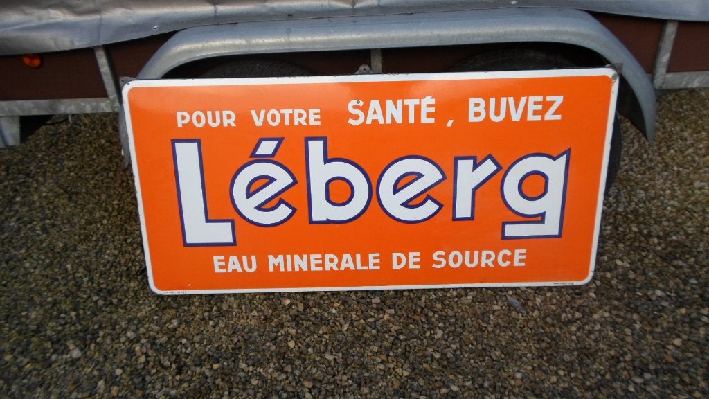 emaillebord Léberg, Verzamelen, Ophalen, Zo goed als nieuw, Reclamebord