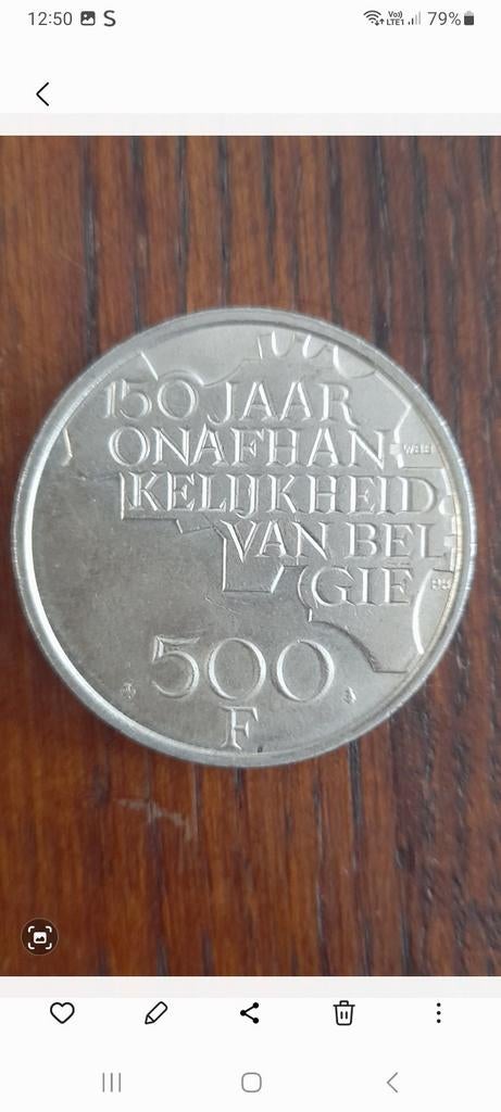 150J ONAFHANKELIJKHEID VAN BELGIË  500F, Ophalen of Verzenden