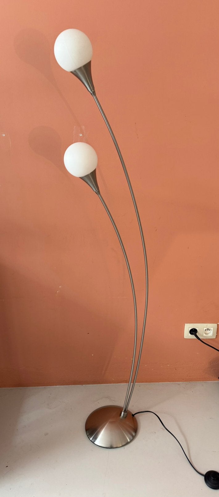 Vloerlamp 147cm, Huis en Inrichting, Wit, Ophalen, Zo goed als nieuw, Glas