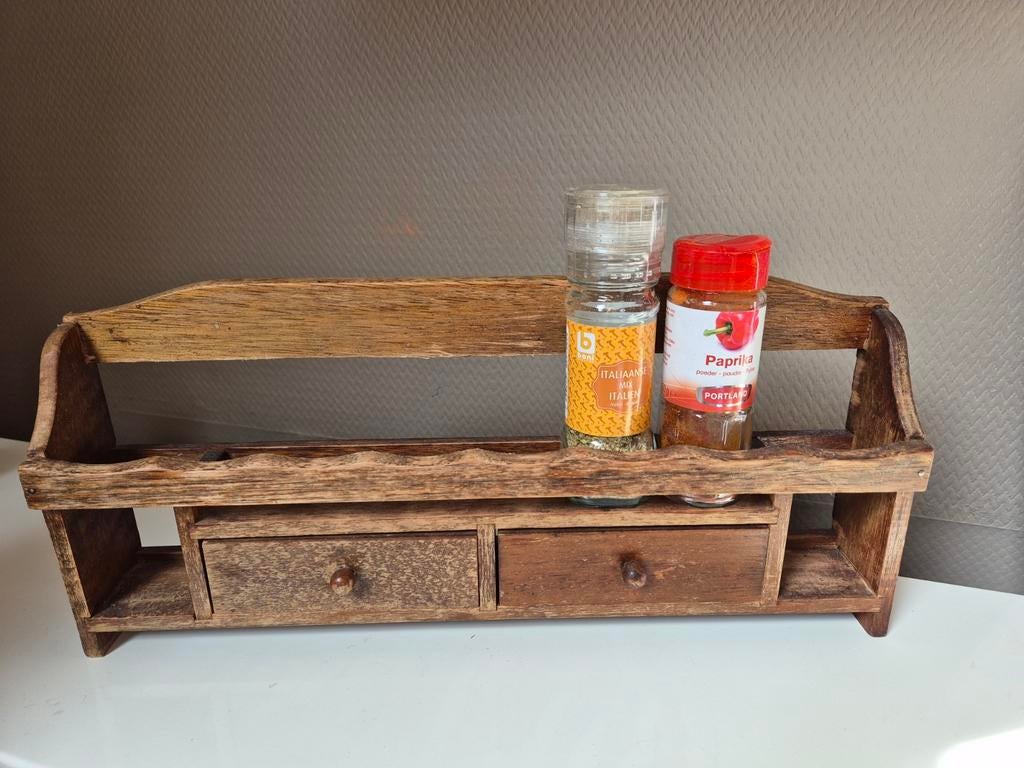 Vintage houten kruidenrek, Ophalen of Verzenden
