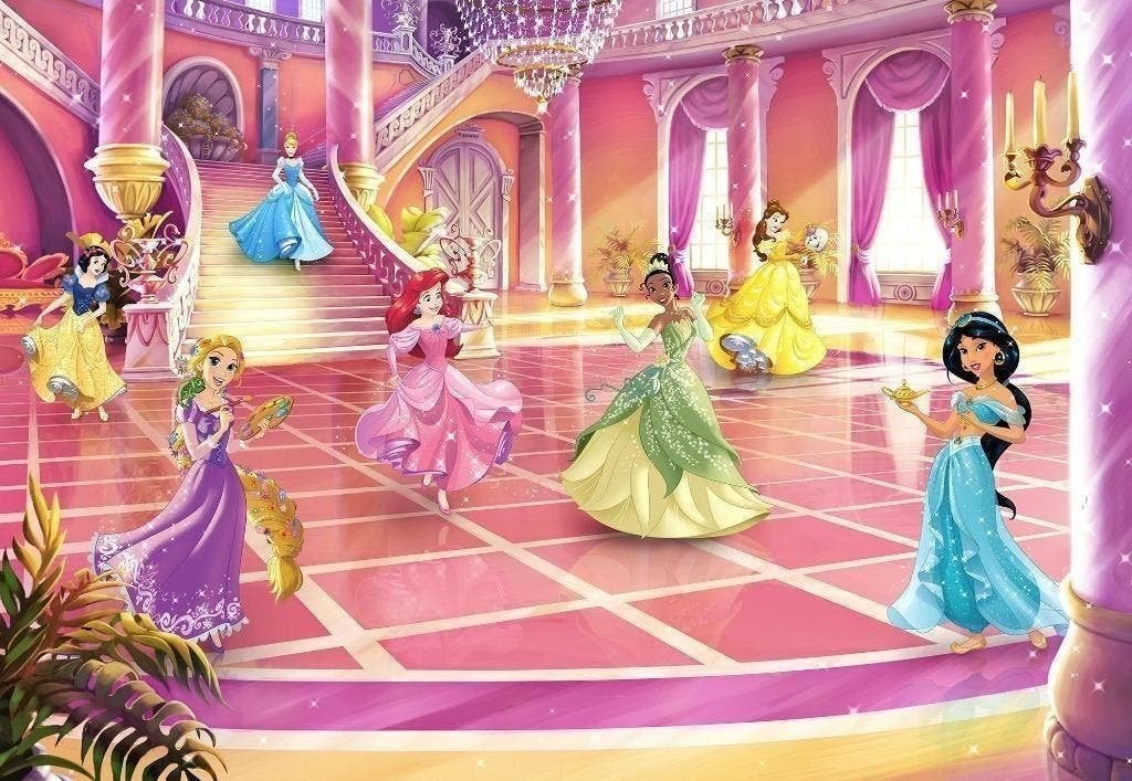 Disney Princess Behang Bal - 368x254 cm - Gratis Verzending, Verzenden, Nieuw, Disney, Wanddecoratie