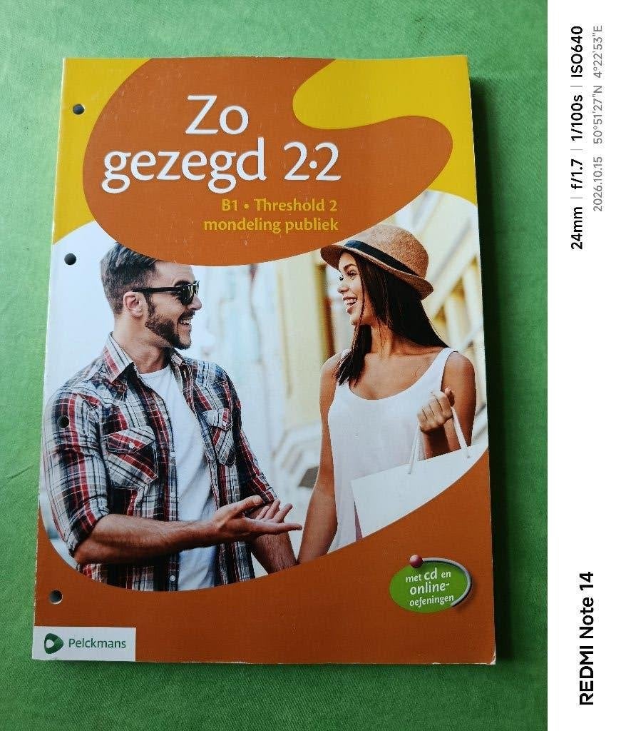 ZO GEZEGD 2.2 - B1 Threshold 2 mondeling publiek, Livres, Enlèvement ou Envoi, Comme neuf, Néerlandais, Christine Boeken; Els Le Page; Els Mertens; Kris Maes, Peeters