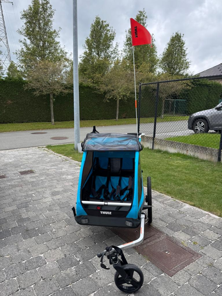 Thule coaster xt fietskar + babydrager/hangmat, Fietsen en Brommers, Fietsaccessoires | Aanhangwagens en Karren, Ophalen, Zo goed als nieuw