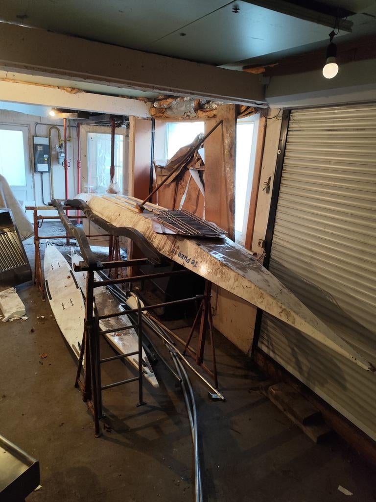 Trimaran houten zeilboot, Ophalen, Gebruikt