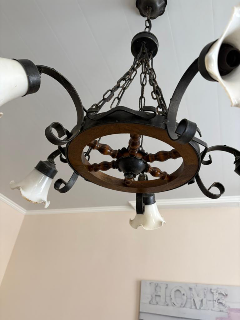 Lustre, Enlèvement, Utilisé, Bois, Ancien