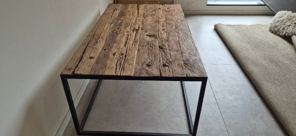 Salontafel (120x70x44cm), Maison & Meubles, Tables | Tables de salon, 100 à 150 cm, Industrieel met rustiek hout, Autres essences de bois
