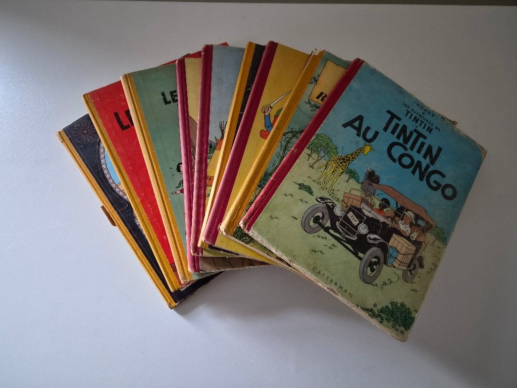 Oude Franse Kuifje / Tintin albums 1955-1958, Ophalen of Verzenden, Kuifje, Gebruikt, Boek of Spel