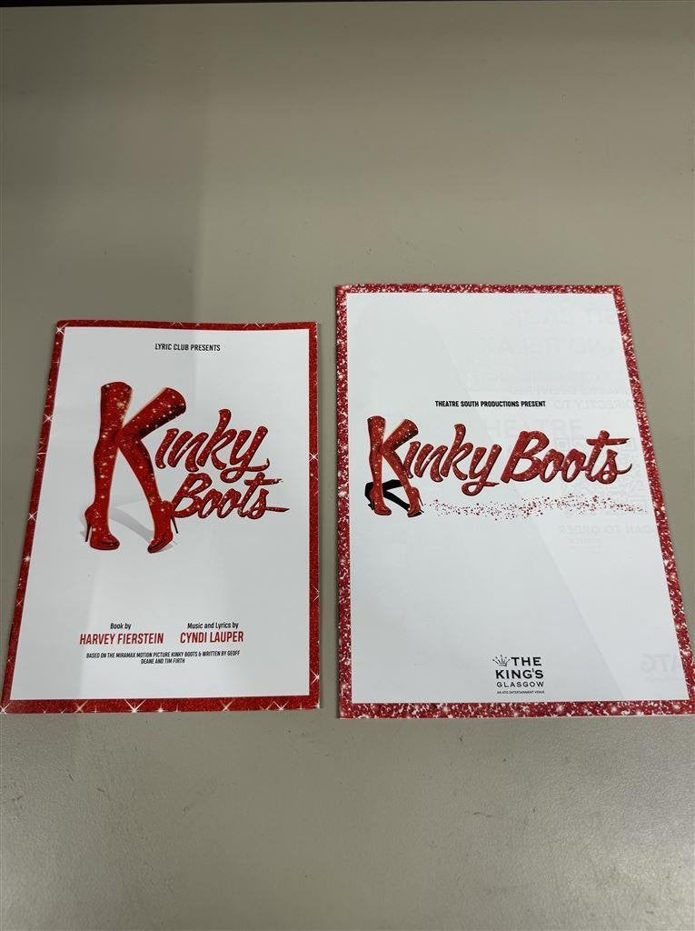 Kinky Boots Musical Theatre Programme Kings Theatre Glasgow, Tickets & Billets, Théâtre | Comédie musicale